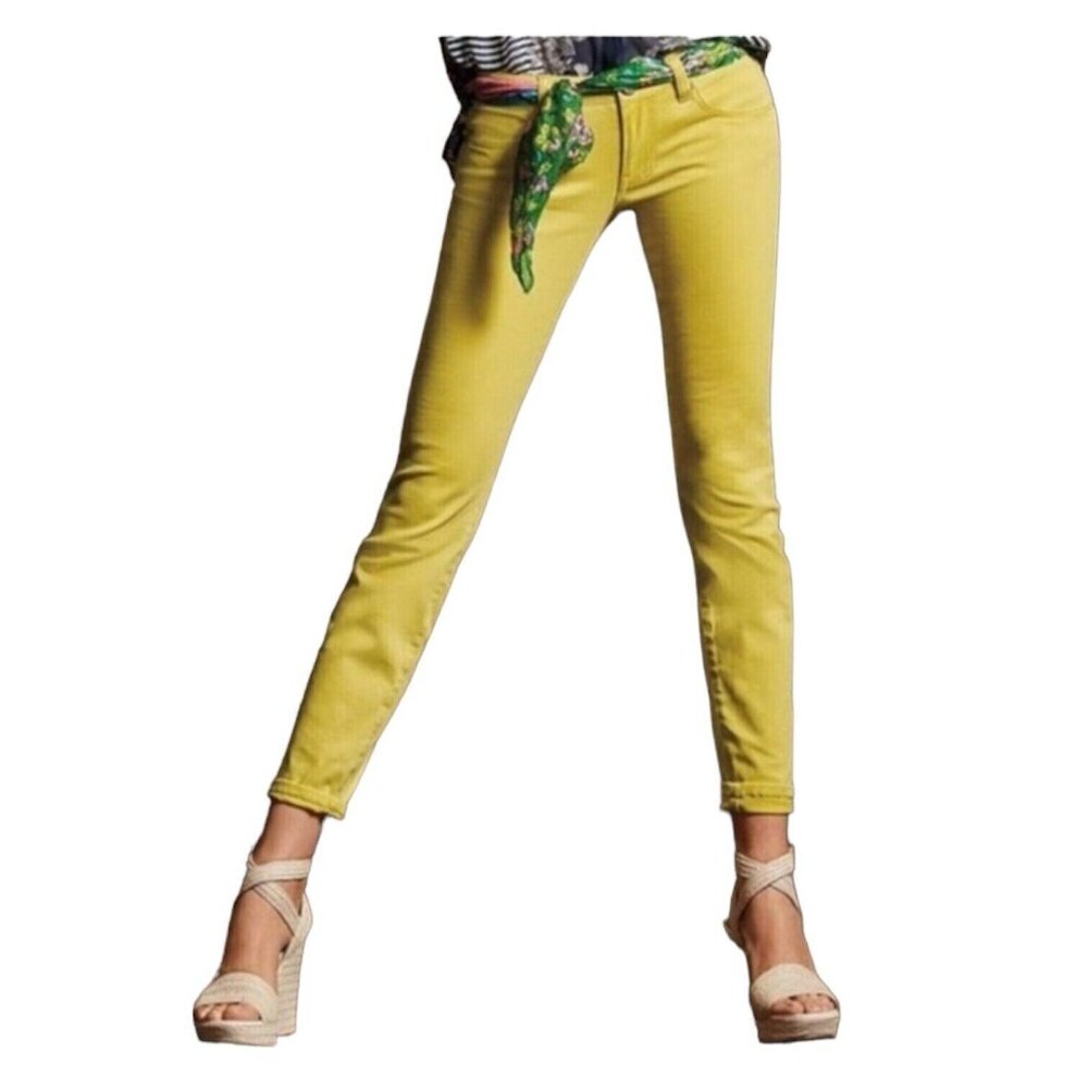 CAbi Citron Yellow Skinny Jeans #5084